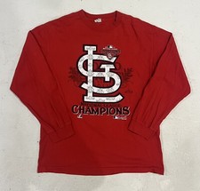 St Louis Cardinals MLB 2011 NL Champions Mens T-Shirt Red Baseball Size Large