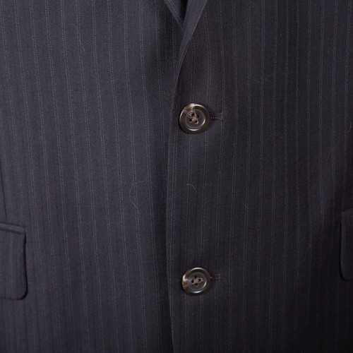 Chaps Mens Sport Coat 44L Gray Wool Pinstripe Blazer Suit Jacket Business Nice - Picture 3 of 9