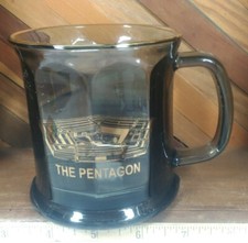 The PENTAGON 22k GOLD Print Culver Glass Coffee Mug Cup Made in USA