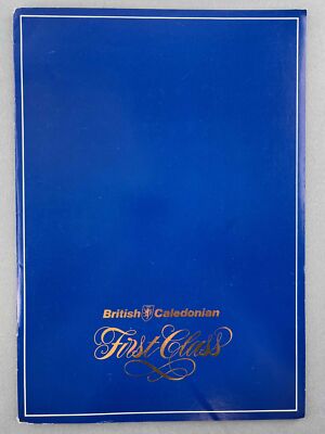 BRITISH CALEDONIAN FIRST CLASS AIRLINE MENU LONDON DUBAI HONG KONG BCAL 1986