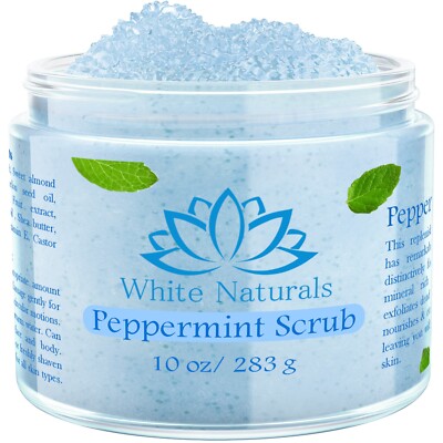 Pure Peppermint Body Scrub, Exfoliator Scrub Fights Stretch Marks, Fine Lines