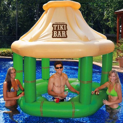 Swimline Swimming Pool Inflatable TIKI BAR w/Ice Coolers and Cup Holders