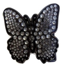 WASHED UP HOLLYWOOD #060RT 3&rdquo; WIDE OLD RUST CRYSTAL BUTTERFLY BELT BUCKLE NWT