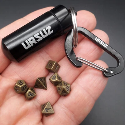 URSUZ Everyday Carry Würfel Set D&D d20 W20 Kapsel Nerd Gimmick SOS-Kapsel Karabiner