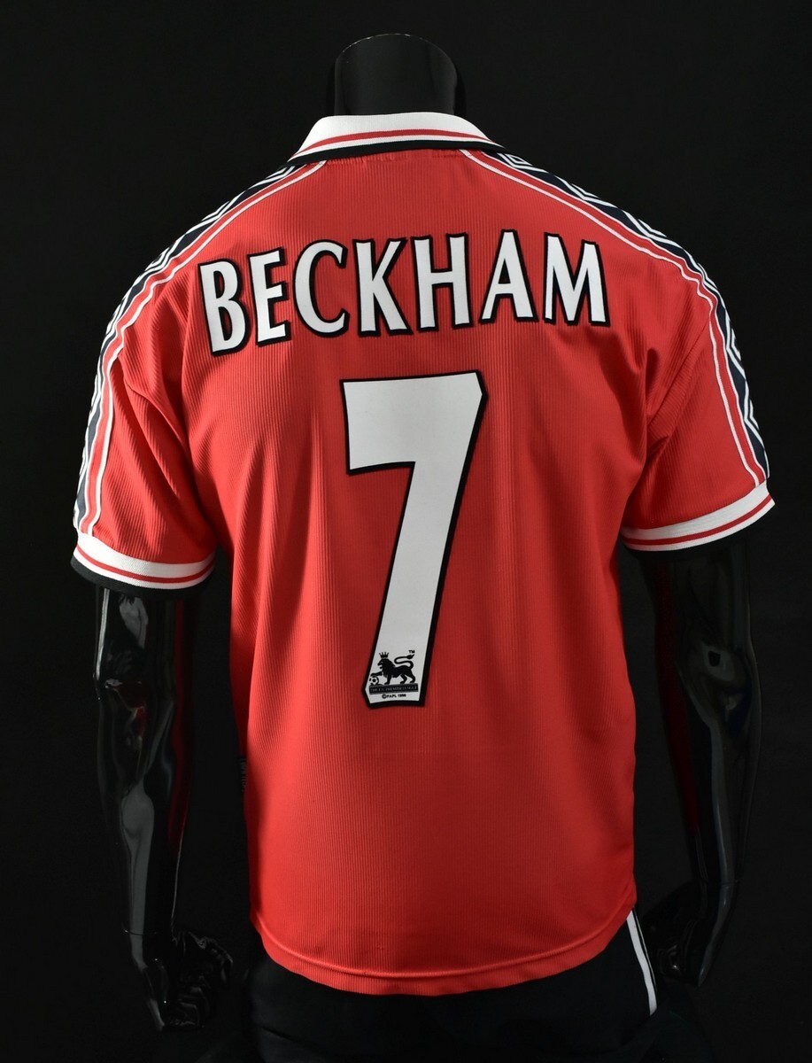トップス UNBRO Beckham Manchester United uniform MANCHESTER UNITED 1998/2000 TREBLE FOOTBALL SHIRT UMBRO #7