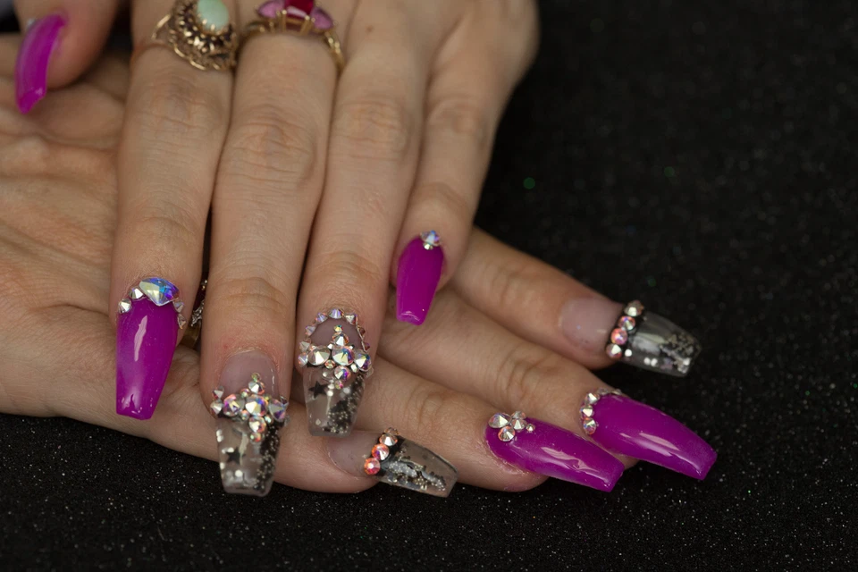 24 Aquarium Nails Acrylic False Nail Art Tips  - Image 3 of 4