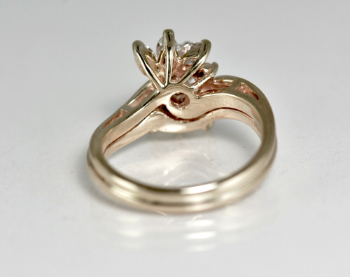 .52 ctw Diamond Solitaire with Accents Wedding Set Rings 14k Yellow Gold - Picture 7 of 9