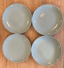Four Project 62 Stoneware 10” Dinner Plates Light Sea Foam Green Discontinued