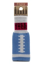 NWT FREAKER FOOTBALL BLUE WHITE JOCK ITCH KNIT SOCK BOTTLE INSULATOR KOOZIE OSFA