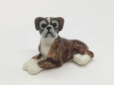 Bull Dog Ceramic Handmade Figurine Pet Animal Miniature Decor Souvenir Gift