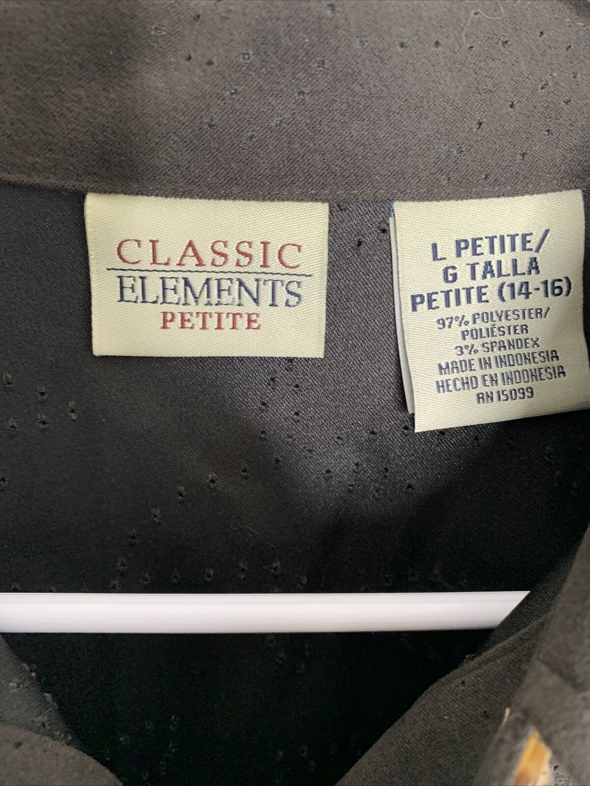 Classic Elements Petite Womens Button Front Brown… - image 3