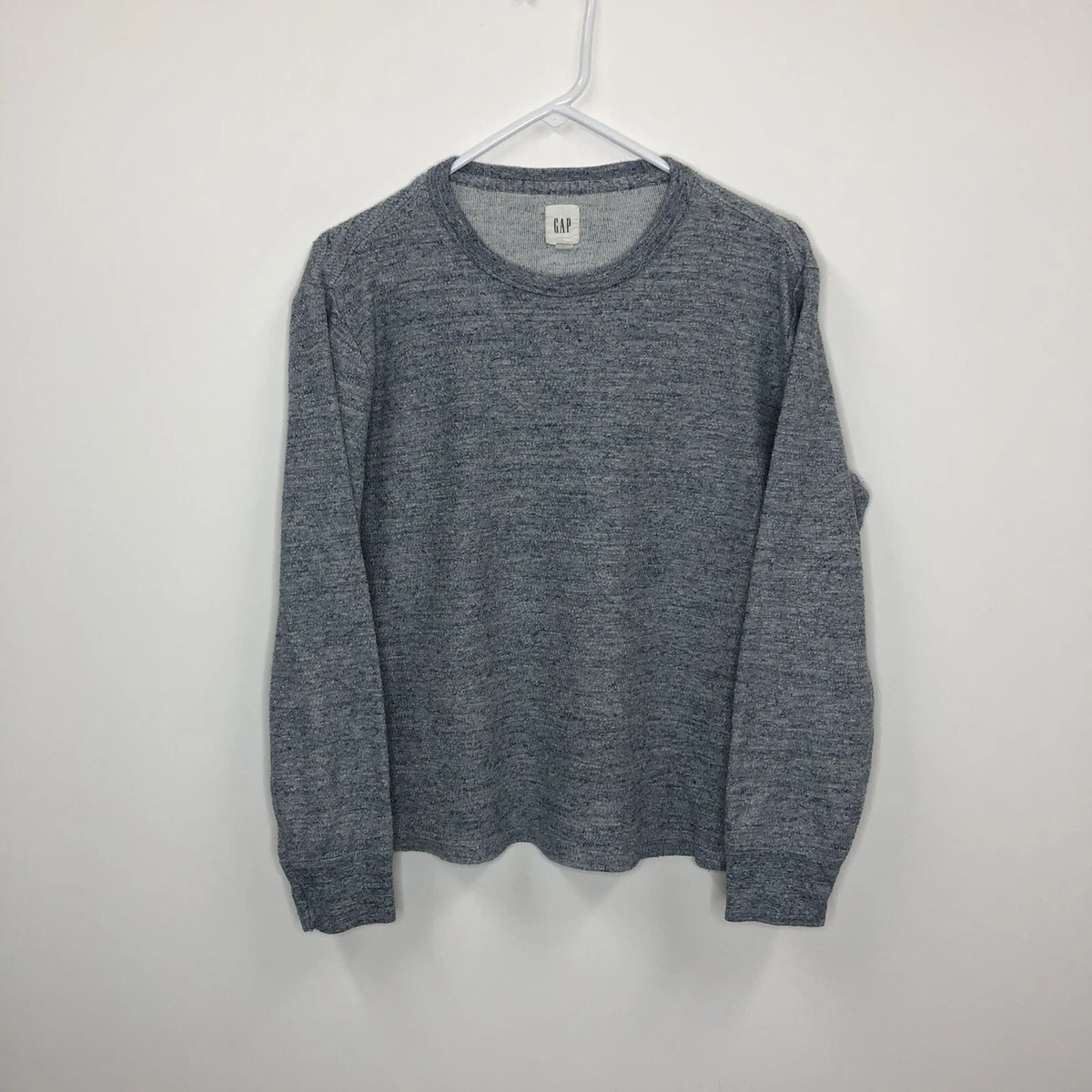 Gap Shirt Small Gray Thermal Long Sleeve Crewneck Casual Active