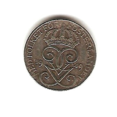1949 SWEDEN IRON COIN 1 ORE 