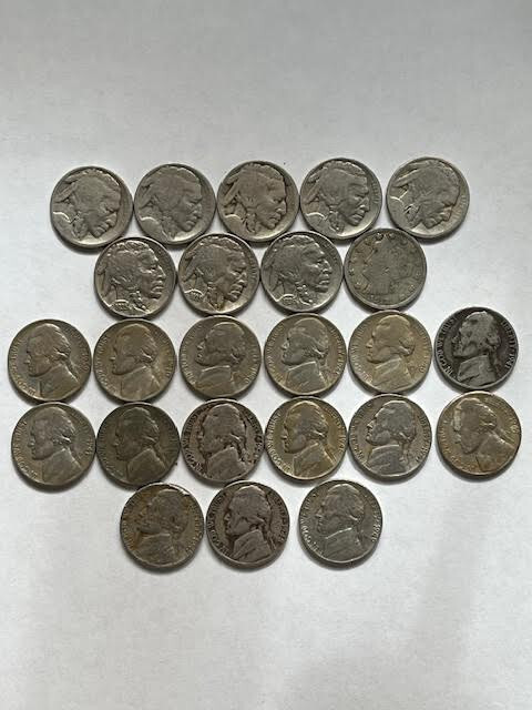 NICKELS BUFFALO, LIBERTY & JEFFERSON LOT OF 28