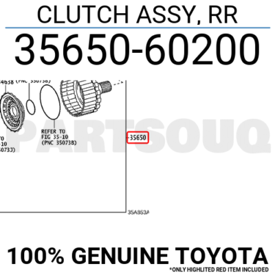 3565060200 Genuine Toyota CLUTCH ASSY, RR 35650-60200 | eBay 