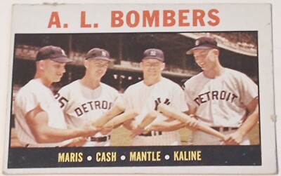 Topps Baseball 1964 A.L. Bombers #331, Mantle/Maris/Kaline HOF, G