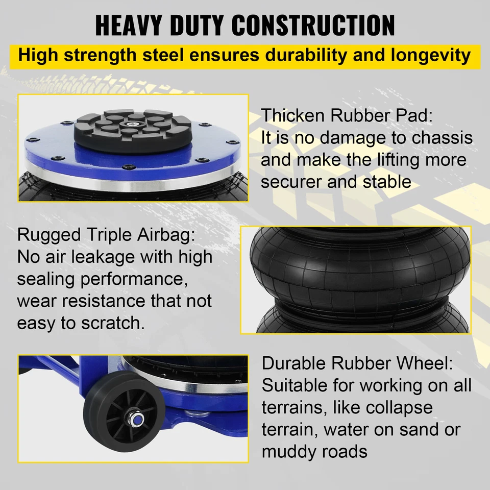 Triple Bag Air Jack 3 Ton/6600 lbs Pneumatic Jack for Car SUV Lifting Lift Kit - Image 4 of 4