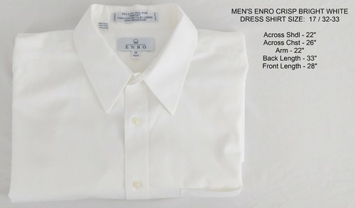 Enro Men's White Dress Shirt 80s 2-ply 