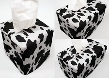 Black  White Cow Spots Tissue Box Cover
