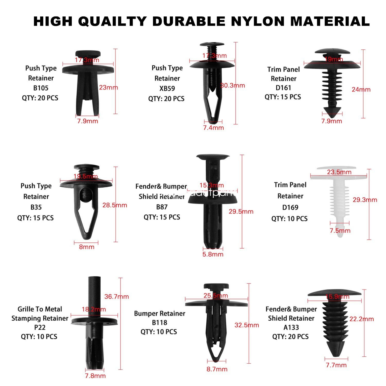 Auto Clips Car Vent Body Clips 421Pcs Retainer Push Kit Fasteners Rivet