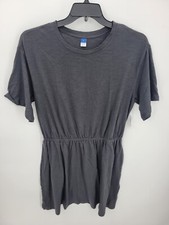 Old Navy T-Shirt Dress Womens Large Gray Short Sleeve Cinch Waist Mini Casual
