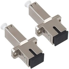 2 Pack SC Female to LC Female Fiber Optic Adapter Connector Hybrid Simplex Mu...