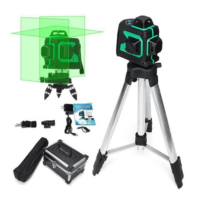 12 Lines 3D 360 Rotary Green Laser Level Self Leveling Cross Measure Tool Set