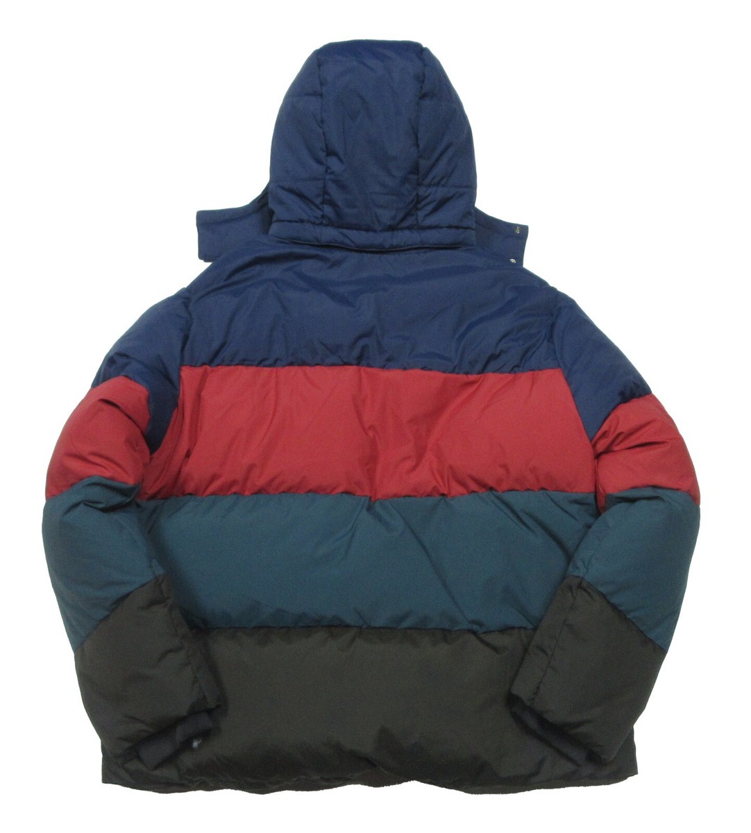 Lacoste Men's Navy Blue/Bordeaux/ Green Colorblock Hooded Down