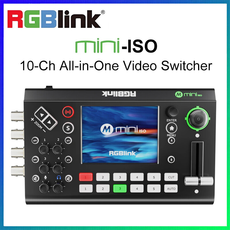 RGBlink Mini-ISO 10-Ch SDI 4K HDMI Broadcast Video Switcher for Live Streaming