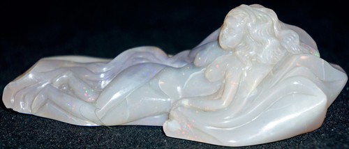 Scultura opale naturale figura di signora nuda grande 300+ carati rara 1 di un genere - Foto 2 di 12