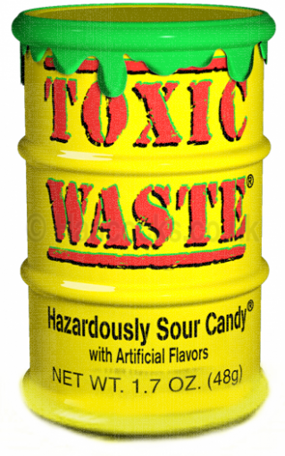 TOXIC WASTE  3-Pack Toxic Waste Original Yellow Drums of Assorted Sour  Candy - 5 Flavors