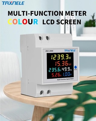 AC Monitor 110V 220V 380V 100A Voltage Current Power Factor Active KWH Electric