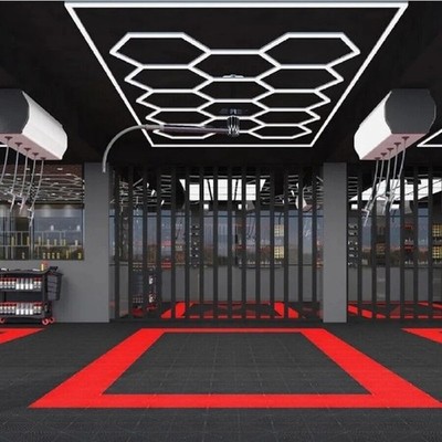 14X Hexagon LED Lampe Werkstatt Garage Wand Decken Leuchte Waben Beleuchtung.