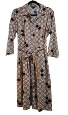 Talbots Jackie Poplin Shirt Dress Daisy Pockets Belted Button Front Preppy Sz 8