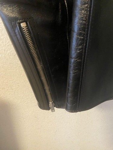 Fine Creek Eskins Leathers Single Riders Jacket Leather Househide Size  40 Black - Picture 6 of 24