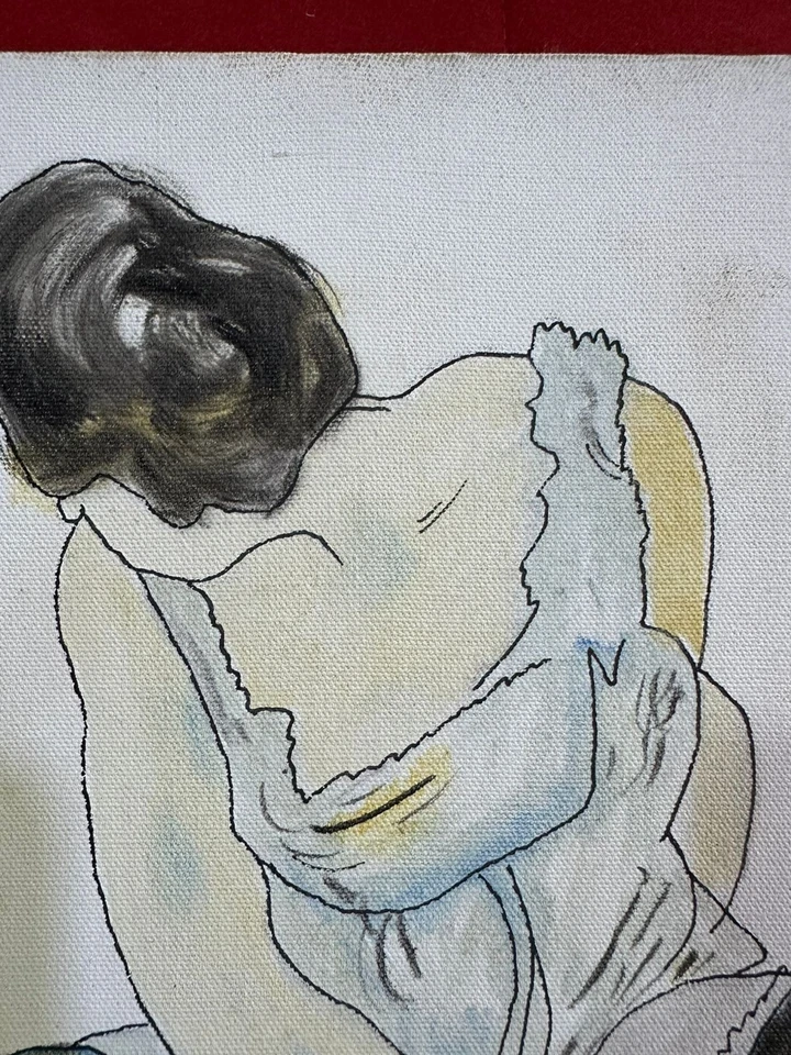 Pintura al óleo sobre lienzo EGON SCHIELE, de colección estampada firmada Foto 3 de 4