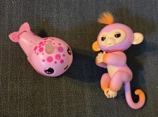  2 Fingerlings Rachel Pink Narwhal  Belle 2-Tone Monkey Interactive 2017-2019