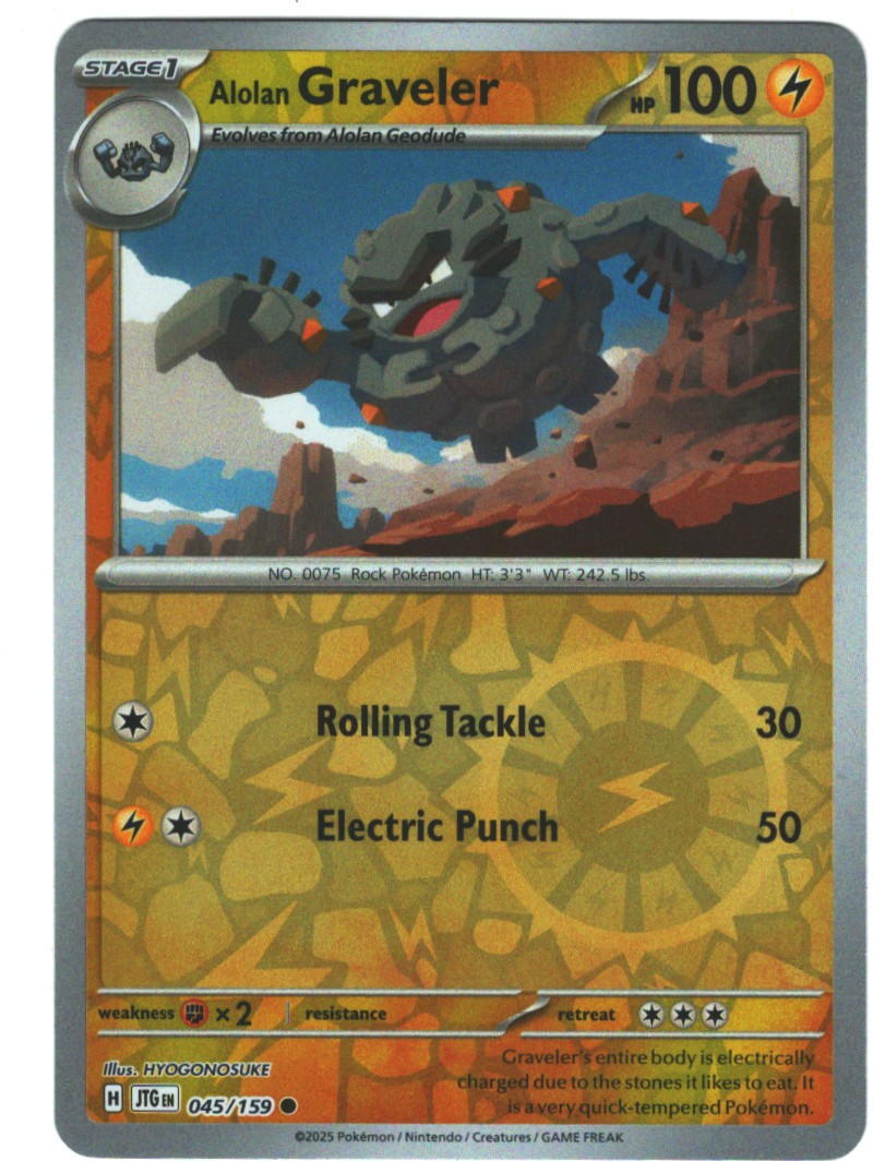 Alolan Graveler 45/159 Journey Together Reverse Holo Common Pokémon TCG