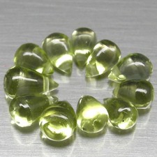 13 Briolettes cabochon de péridot naturel de 7,21Cts