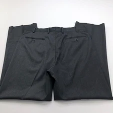 Zanella TODD 34 (Fits 34W 26L) 100% Wool Flat Front Dress Pants Dark Gray