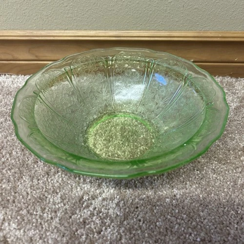 Jeannette Green Cherry Blossom 8 1/2" Round Berry Bowl