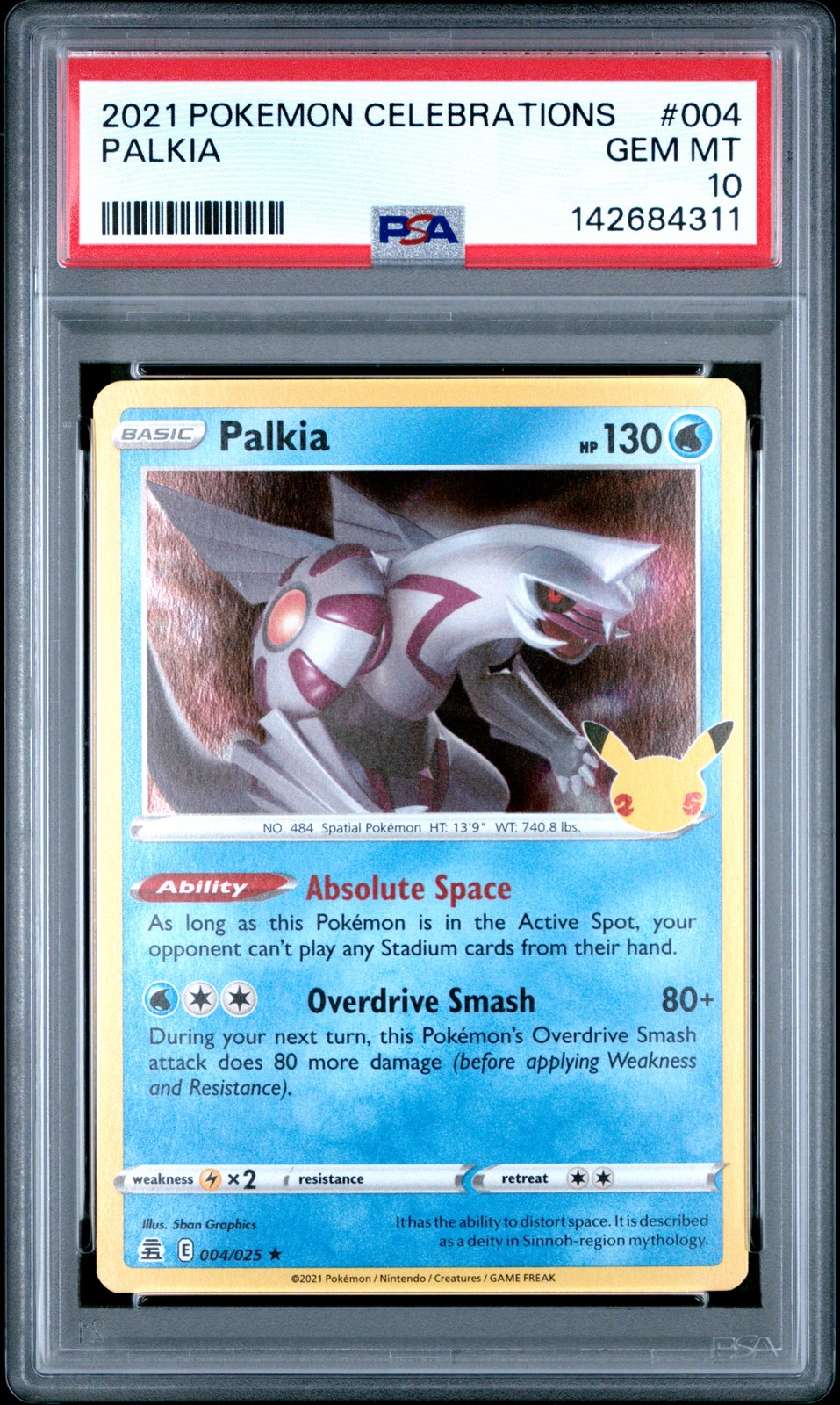2021 POKEMON CELEBRATIONS #004 PALKIA PSA 10
