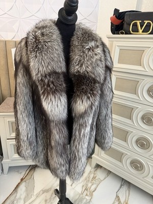 Saga Fox Fur Coat Silver Fox Thick Pelts