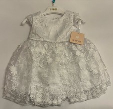 Tip Top Kids Infant Girl 6M White 3D Floral Applique Special Occasion Dress NWT