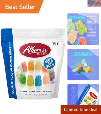 Super Sour 12 Flavor Gummy Bears - 32oz Allergy-Friendly, Gluten-Free Treat