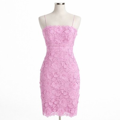 Milly Floral Lace Sheath Dress Women 4 Pink Guipure Spaghetti Strap Cocktail