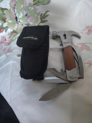Sheffield Multi Tool Hatchet Axe Folding Knife Saw Blade Stainless w/Sleeve