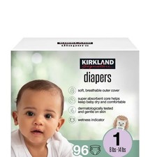 Kirkland Signature Diaper, Size 1, Free Shipping - Choose Your 96/192/288 Ct.