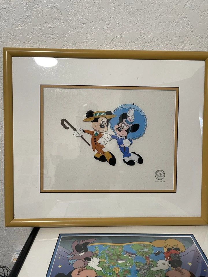 Disney Mickey & Minnie Mouse “The Nifty Nineties” Lmt Ed. Celda serigrafía enmarcada Foto 3 de 3
