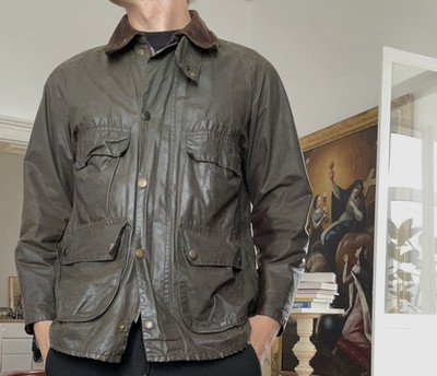 Vintage Barbour Bedale Wax Jacket C38 Made in England Olive